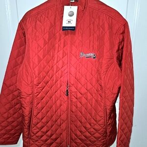 Cutter & Buck Quilted Braves Red Lightweight Puffer